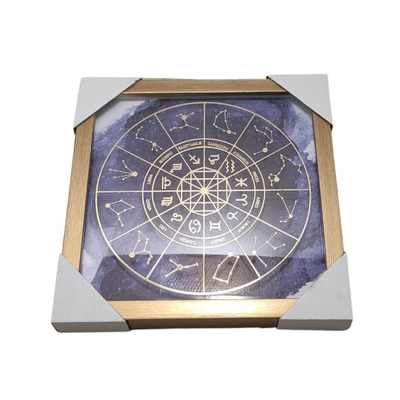 Astrology Zodiac Wheel Framed Wall Art Shadow Box - Picture 3 of 5